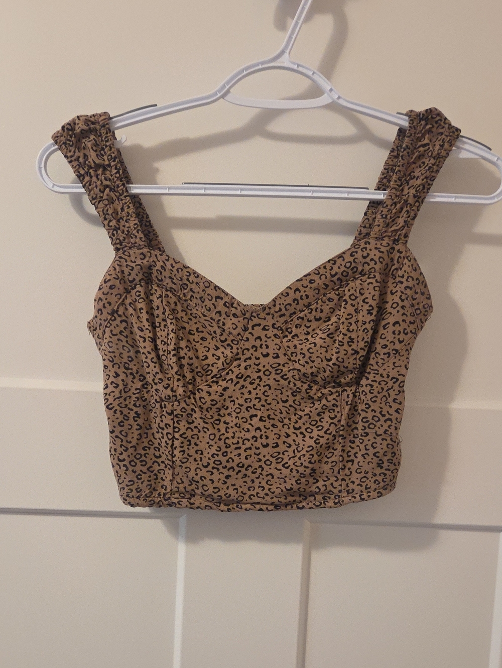 Japna Leopard Print Crop Top in Brown and Black
